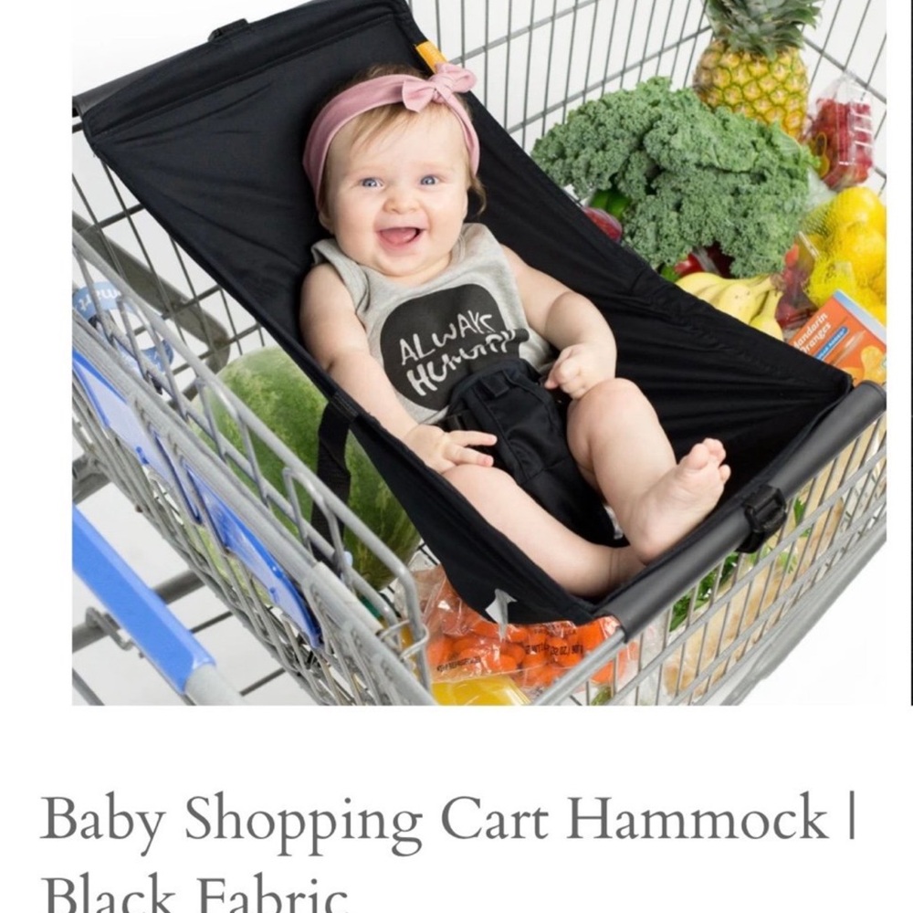 Black Baby Shopping Cart Hammock - Secure Seat for Babies